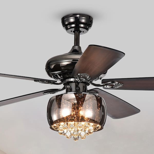 茶 Rafy Warehouse of Tiffany Nettle 52 in Indoor Antique Black Ceiling Fan