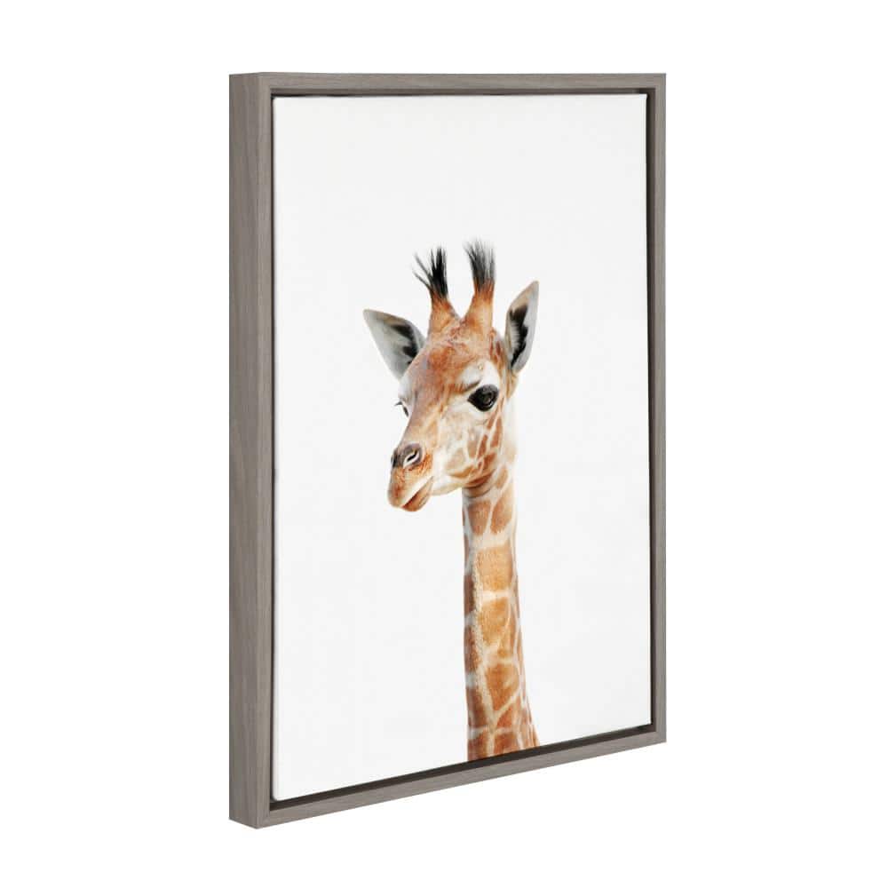 Sylvie Baby Giraffe Framed Canvas Print, 18" x 24"