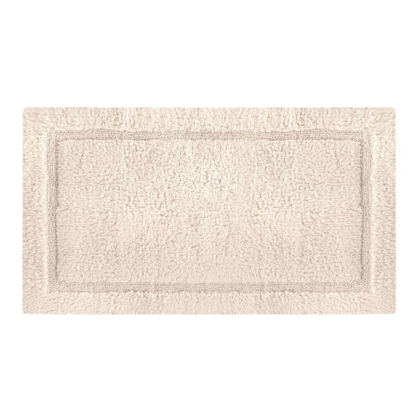Organic Cotton Reversible Bath Mat, 3000 GSM, GOTS Certified, Quick-Drying Bathroom Rug- Ivory, 30 in. x 50in.