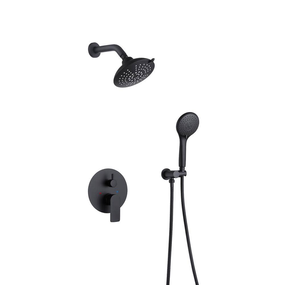 Single Handle 5-Spray Shower Faucet 3.5 GPM with Pressure Balance in. Matte