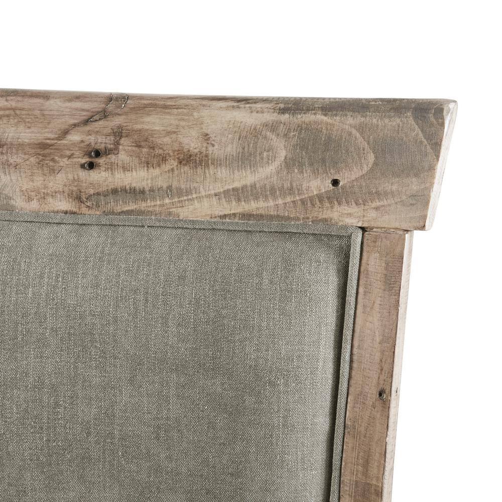 Oliver Rustic Linen & Weathered Wood Side Chair Set, Gray