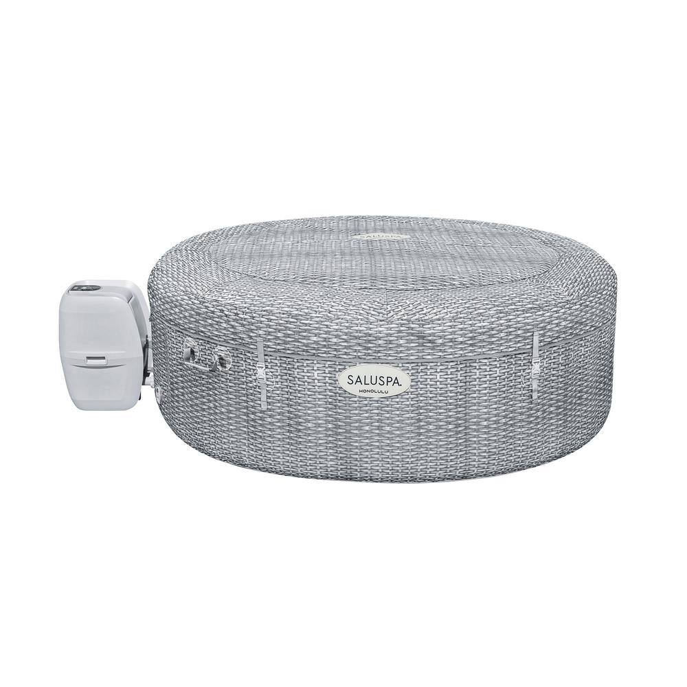 Bestway SaluSpa Gray Round Inflatable Hot Tub with EnergySense Cover