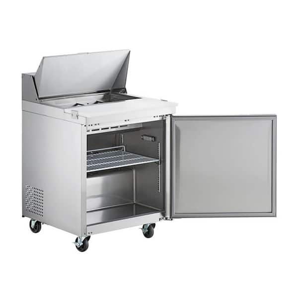 27.5 in. W 5.7 cu. ft. Commercial Mega Food Prep Table Refrigerator in Stainless Steel
