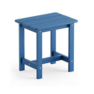 Blue Rectangle Plastic 16.9 Outdoor Side Table with Extension