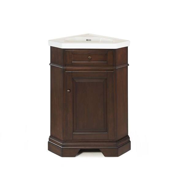 Hembry Creek Richmond 26 in. Vanity in Mahogany with Vitreous China Vanity Top in White with White Basin