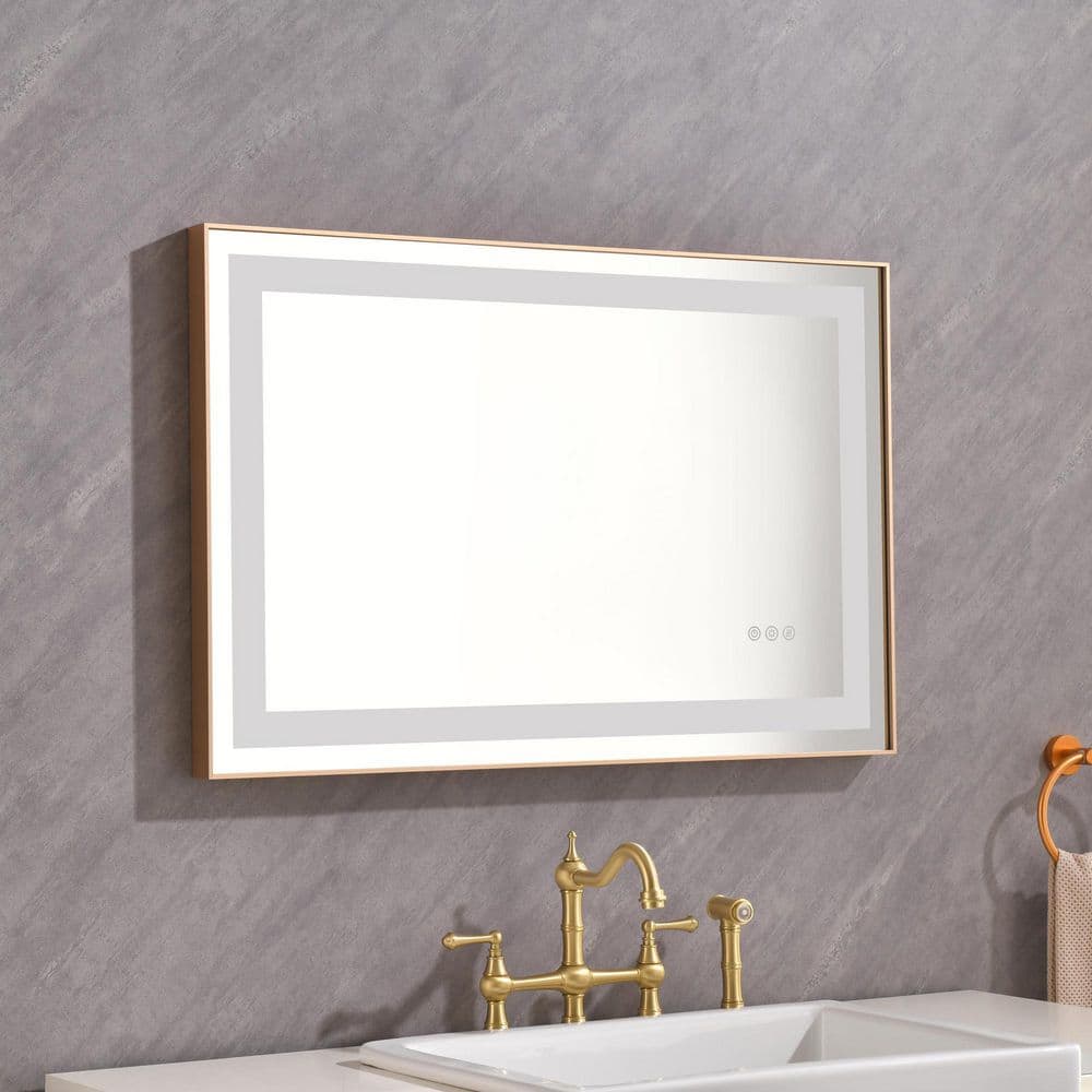 tunuo 36 in. W x 24 in. H Rectangular Aluminum Framed LED Horizontal or