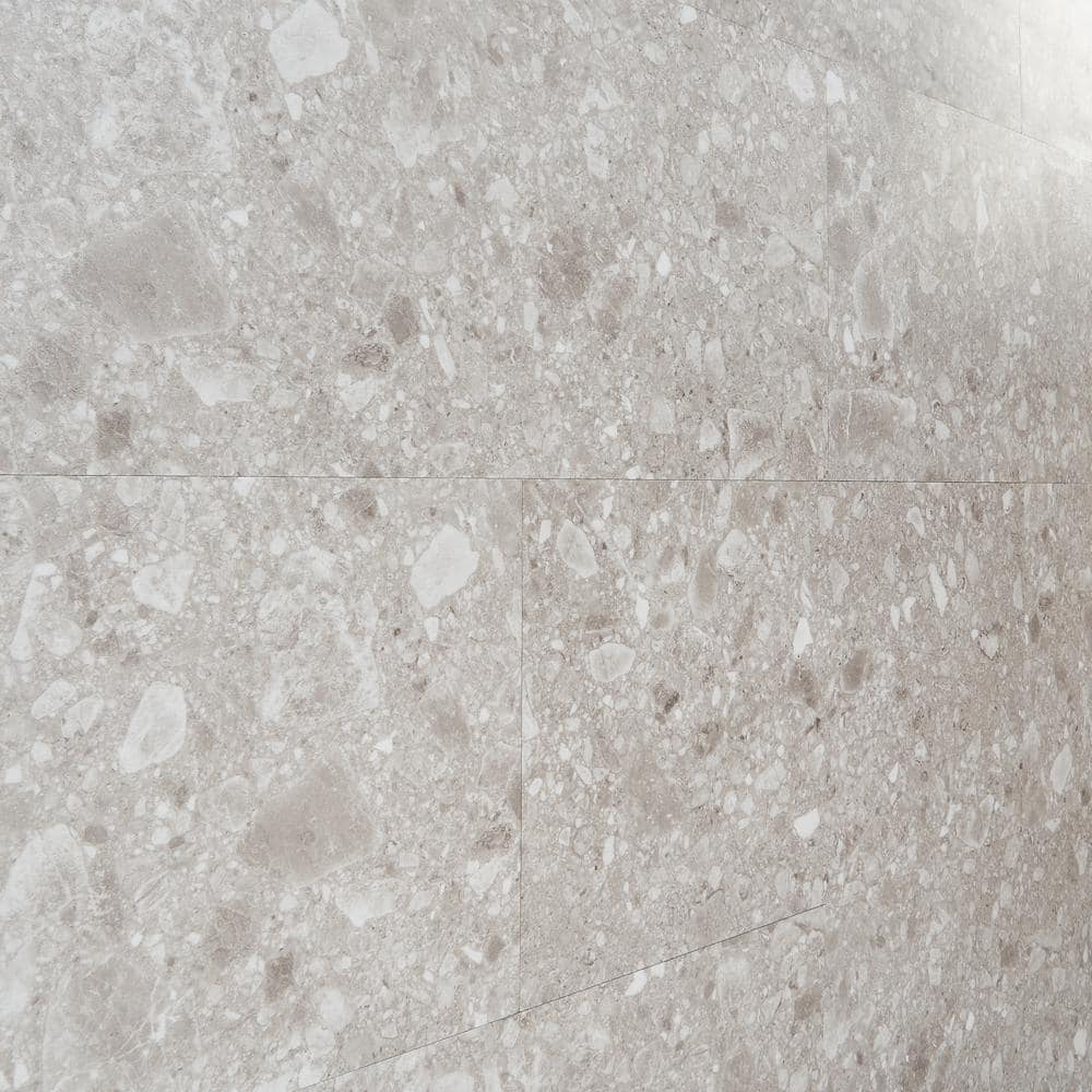 Gray Terrazzo Look 12" x 24" Waterproof Vinyl Tile