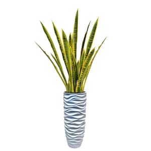 66 in. Tall Snake Plant (Sansevieria) Artificial Lifelike Faux in Resin Planter
