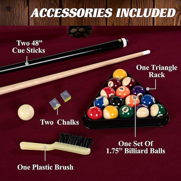 Barrington 66 in. Charleston Billiard Table with Ball and Cue Stick Set  BL066Y22015 - The Home Depot