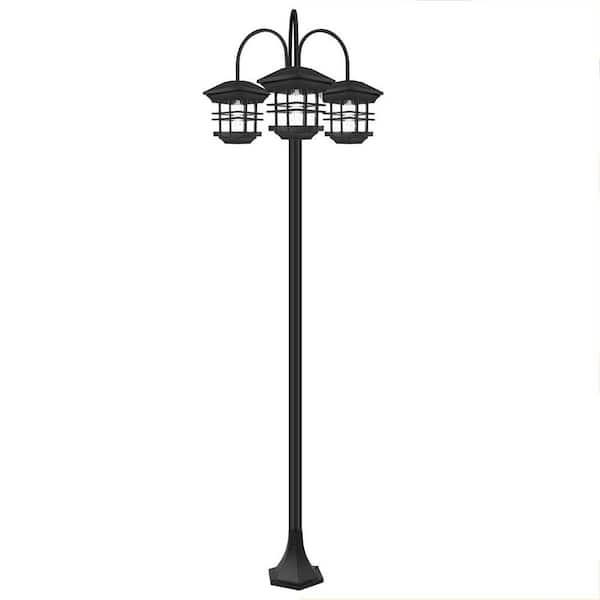 Unbranded Outdoor Decor, Outdoor Solar Lamp Post Lights, Solar Street Light 3-Head Waterproof Outside Street Lights