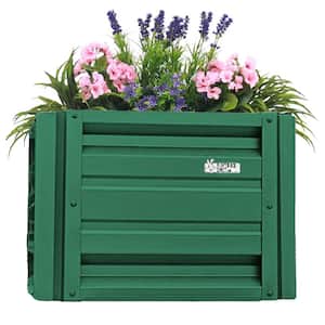 24 inch by 24 inch Square Forest Green Metal Planter Box