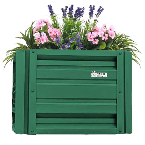 ALL METAL WORKS 24 inch by 24 inch Square Forest Green Metal Planter Box