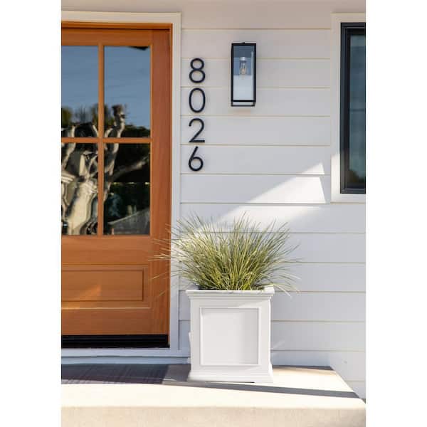 Brixton Large White Plastic Cube Planter with Drainage Holes (19 in. L x 19 in. W x 19.75 in. H)