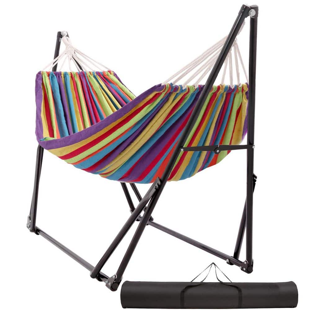 8.5 ft. Rope Hammock w/ Foldable Steel Stand and Carrying Bag, Frabic Tension Adjustable Indoor 616 lbs. Weight Capacity price history on PriceWatchPro