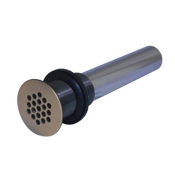 Kingston Brass Grid Bathroom Sink Drain without Overflow, Antique Brass