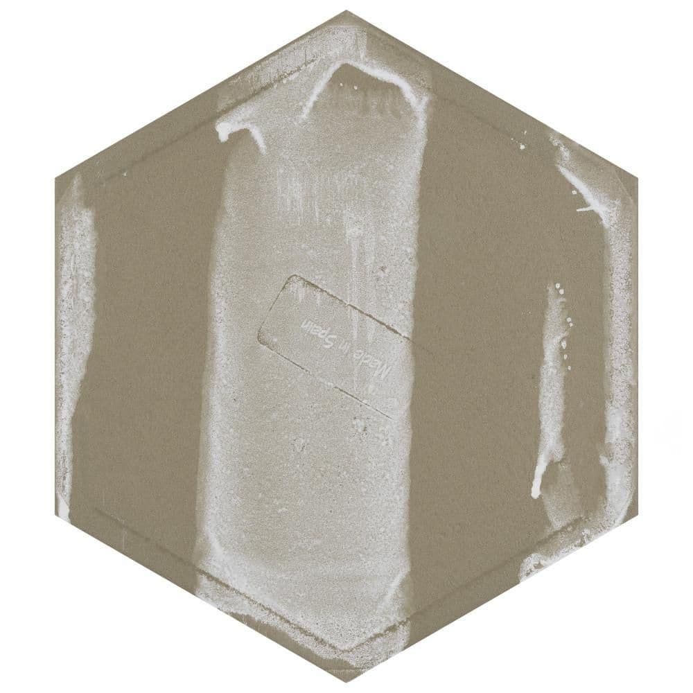 Horizon Hex Contemporary 9" x 7.75" Matte Blue Ceramic Tile