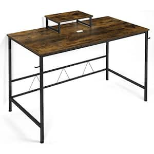 Rustic Writing 23.4 in. Computer Desk with Monitor Stand for Home Office Study