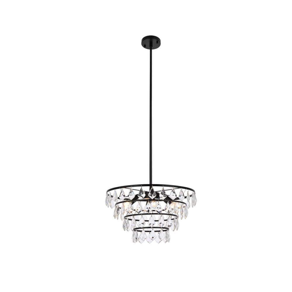Timeless Home 20 in. 6Light Black Pendant Light ELP2202D20BK The