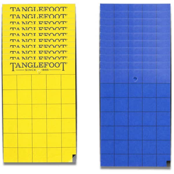 Tangle-Trap Sticky Cards-20 Pack-4 in. x6 in.-Double-Sided Yellow & Blue Hanging Traps for Garden and Plants