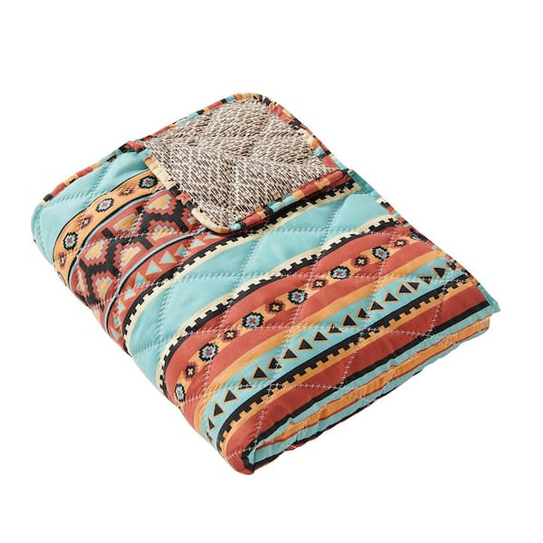 Greenland Home Fashions Red Rock Clay Southwestern 50 in. x 60 in. Microfiber Throw Blanket