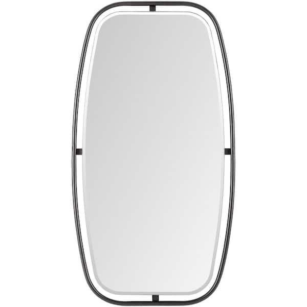 Livabliss Girona 32 in. x 17 in. Black Framed Decorative Mirror