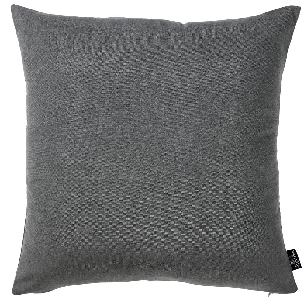 Luxurious Grey Brushed Twill Standard Throw Pillow Covers, Set of 2