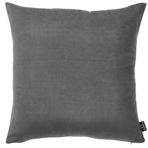 Josephine Grey Solid Color 18 in. x 18 in. Throw Pillow Cover (Set of 2)
