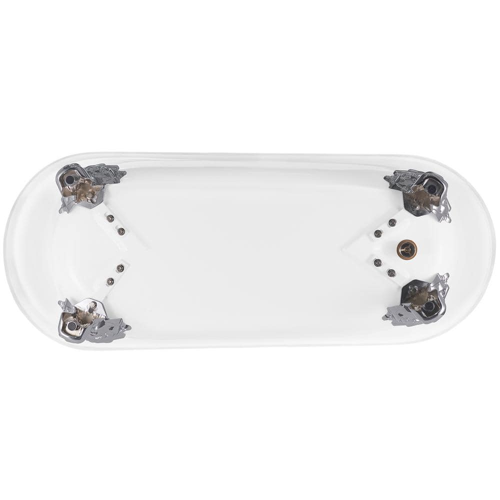Luxurious White Acrylic Clawfoot Soaking Bathtub