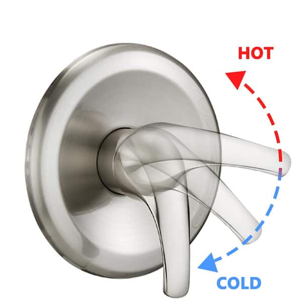 7-Spray Round High Pressure Wall Mount Handheld Shower System with Fixed Shower Head in Brushed Nickel