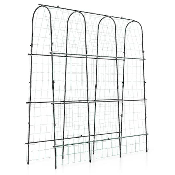 Gymax 71 in. x 71 in. U-Shaped Garden Trellis with Tear-Resistant Netting Sharp Ground Stakes