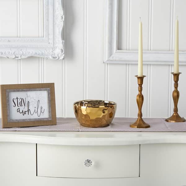Nearly Natural 3.5 in. Designer Gold Bowl