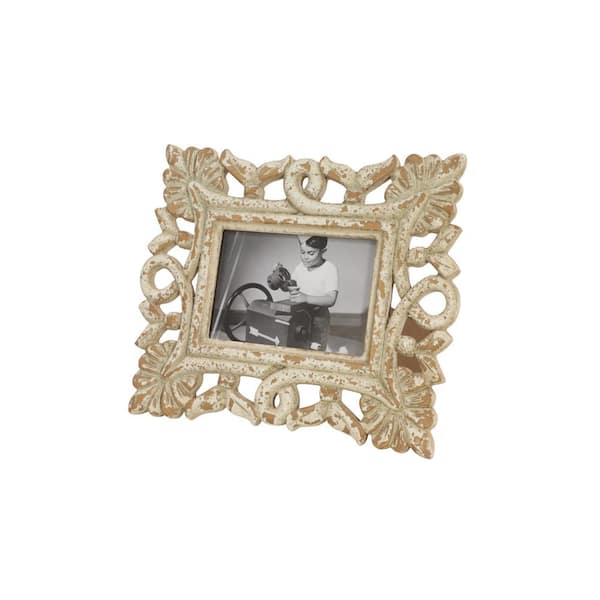 Litton Lane White Vintage Photo Frame, 13 in. x 1 in. x 10 in.
