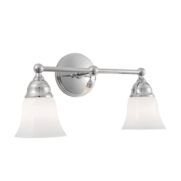 NORWELL Sophie 2-Light Chrome Wall Sconce 8582-CH-BSO - The Home Depot