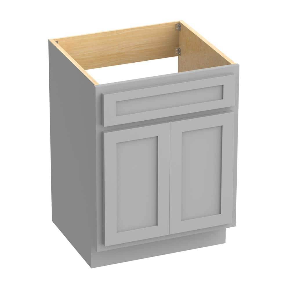 Gray 24" Freestanding Shaker-Style Vanity Cabinet