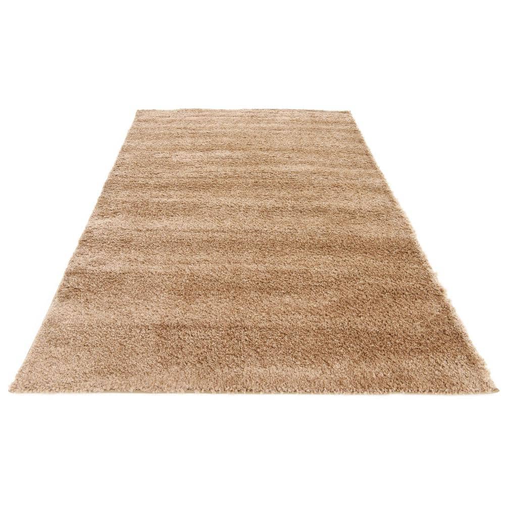 Cozy Haven Easy-Care 5' x 7' Light Brown Shag Rug