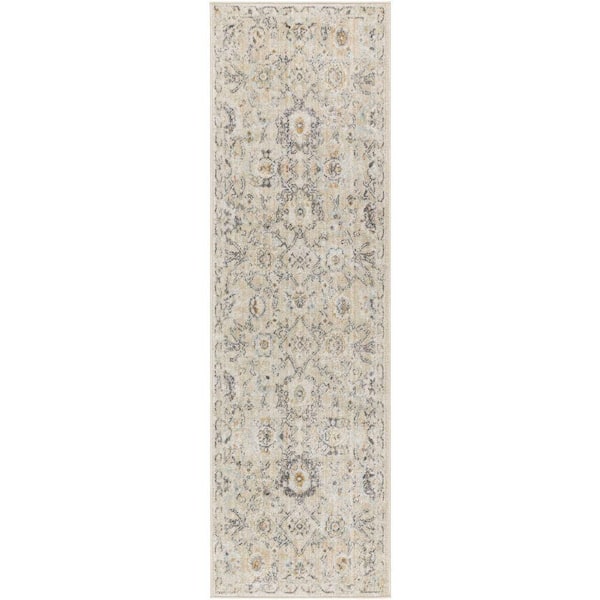 Nourison Oushak Home Cream 2 ft. x 6 ft. Floral Traditional Runner Area Rug