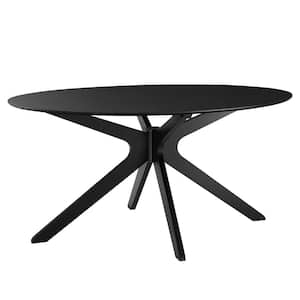 Traverse 63" Oval Dining Table Seats 6 in Black Black