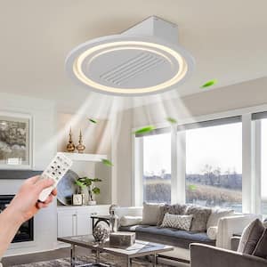 22 in. Indoor White Indoor Ceiling Fan with Adjustable White Integrated LED, Remote Included