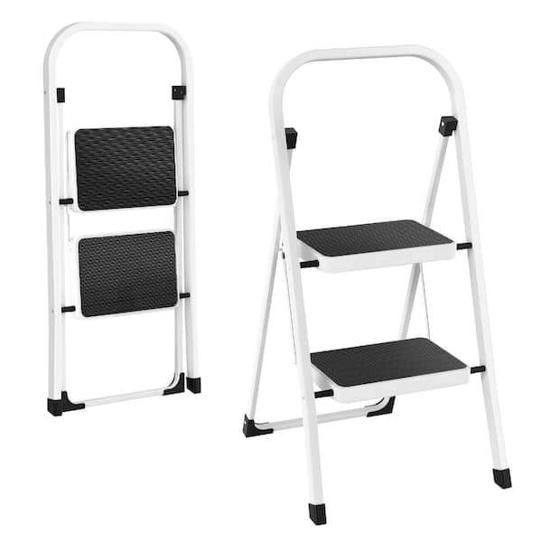 Soctone 2 Step Folding Ladder, Lightweight Portable Step Stool, 330 Lbs ...