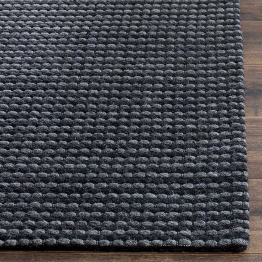 Hand-tufted Artisanal Grey and Black Wool Blend 4' Square Rug