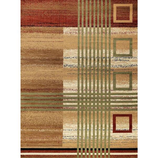 World Rug Gallery Nova Geometric Contemporary Burgundy 4 ft. x 5 ft. 3 in. Indoor Area Rug