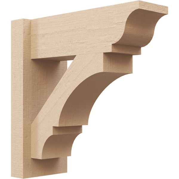 Ekena Millwork 6 in. x 16 in. x 16 in. Balboa Traditional Rough Cedar Woodgrain Timberthane Polyurethane Outlooker, Primed Tan