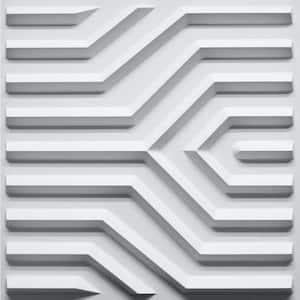 Falkirk Ross 2/25 in. x 19.7 in. x 19.7 in. White PVC Stripes 3D Decorative Wall Panel 10-Pack