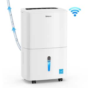 150 pt. 7,000 sq. ft. Dehumidifier in White with Pump, Wi-Fi Enabled, Auto Defrost, Large 14.8 pt. Bucket, 24 H Timer