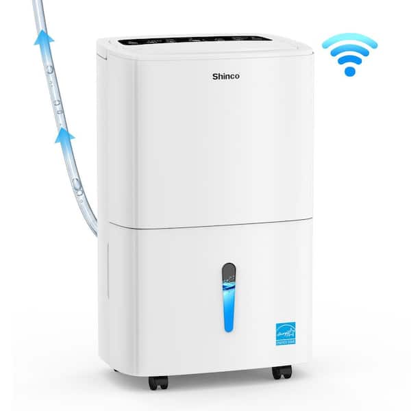 Edendirect 150 pt. 7,000 sq. ft. Dehumidifier in White with Pump, Wi-Fi Enabled, Auto Defrost, Large 14.8 pt. Bucket, 24 H Timer