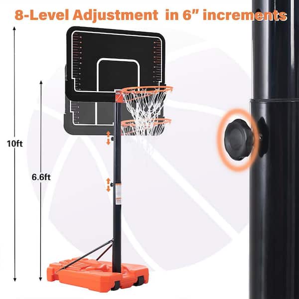 10 ft. Portable Basketball Hoop Goal with Vertical Jump Measurement Height Adjustment for Youth Adults