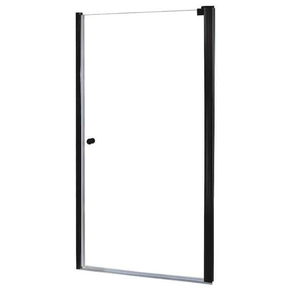 CRAFT + MAIN Cove 28.5 in. to 30.5 in. x 72 in. H Semi-Framed Pivot Shower Door in Oil Rubbed Bronze with 1/4 in. Clear Glass