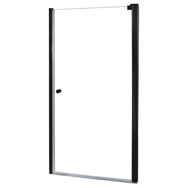 Foremost Cove 30.5 in. to 32.5 in. x 72 in. H Semi-Framed Pivot Shower Door in Oil Rubbed Bronze with Clear Glass