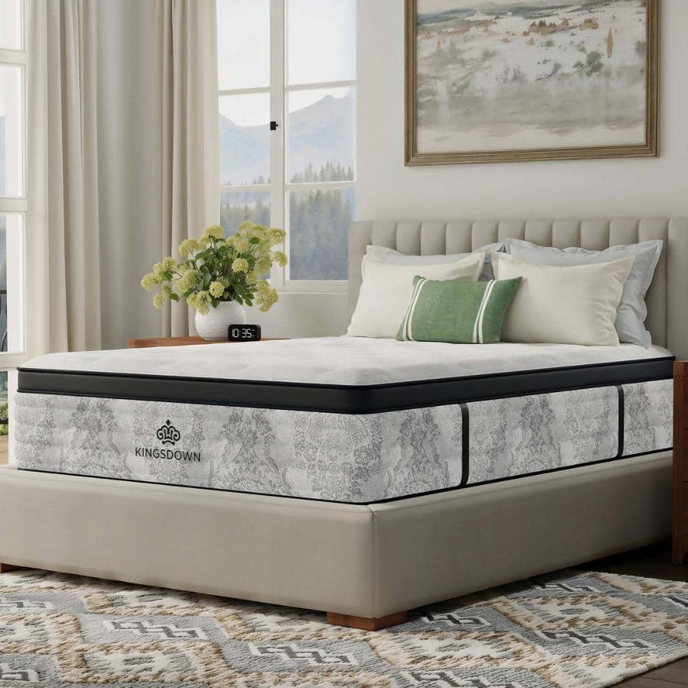 KINGSDOWN Passions Bridgepointe Queen Plush 16 in. Euro Pillow Top