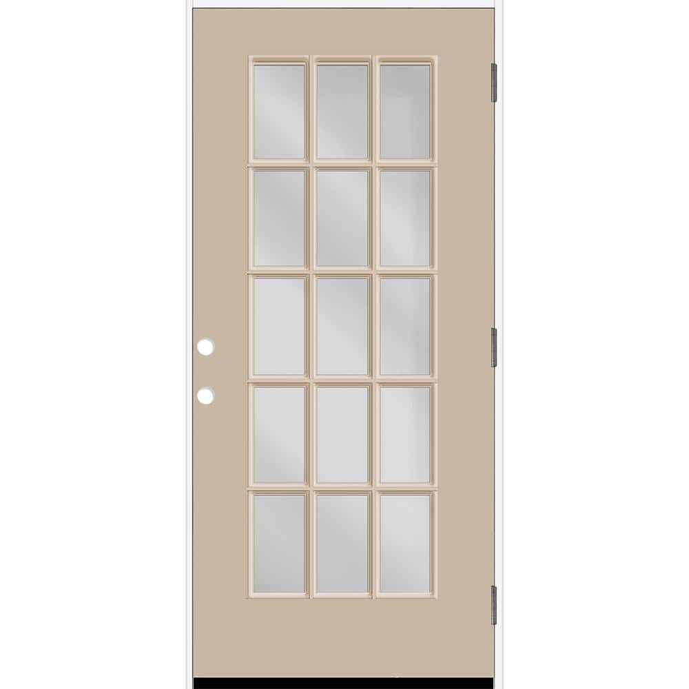 Reliant 36 in. x 80 in. FullLite 15L SDL Clear Glass LHOS Sandstone Finish Fiberglass Prehung Front Door w/6-9/16 Jamb price history on PriceWatchPro